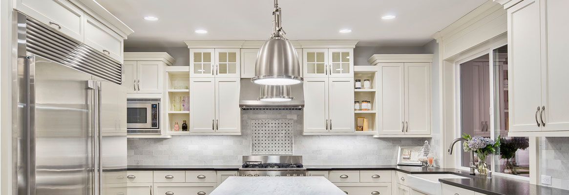 Kitchen counter with slime ingredients and kids making slime